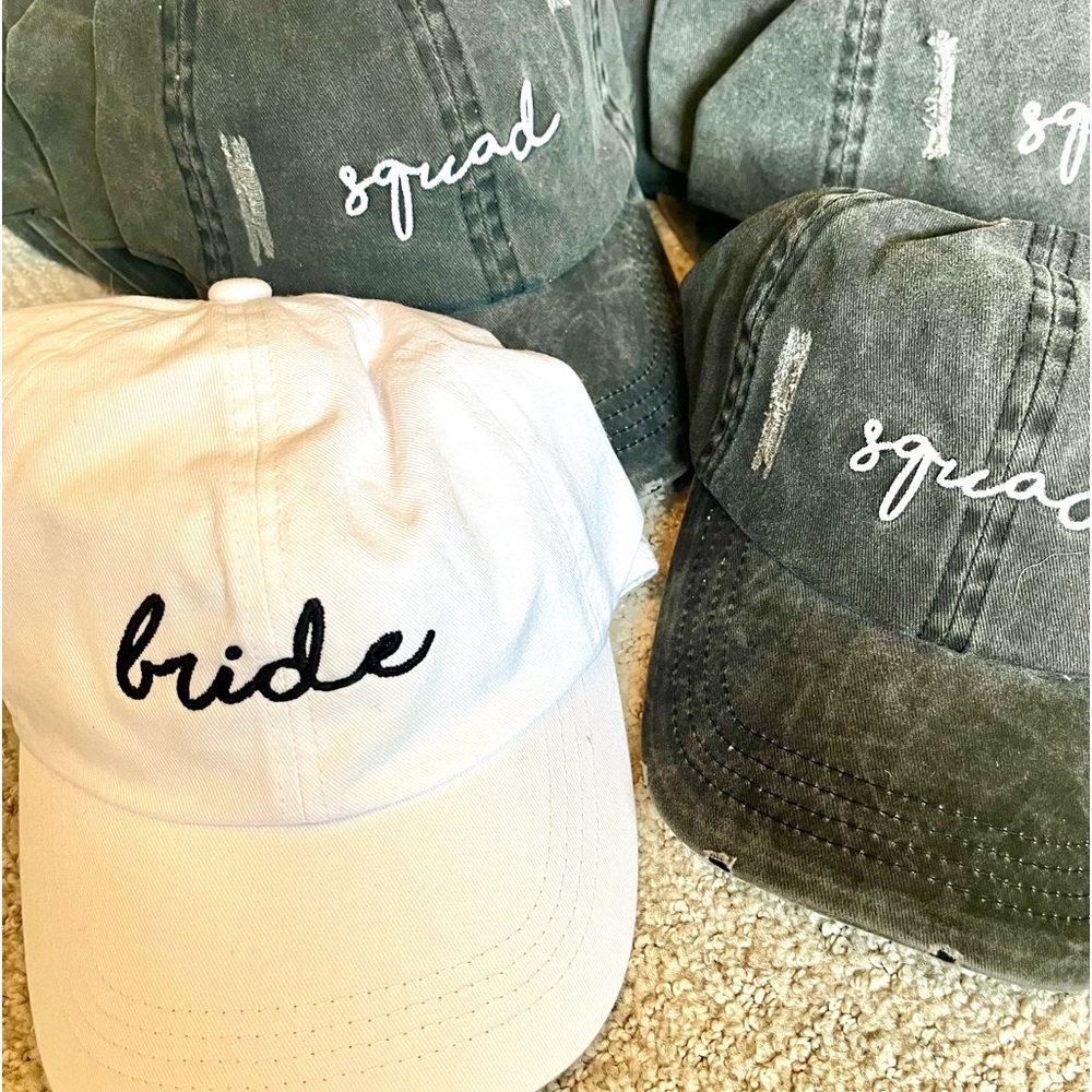 Bride and Squad hats for bachelorette Party!